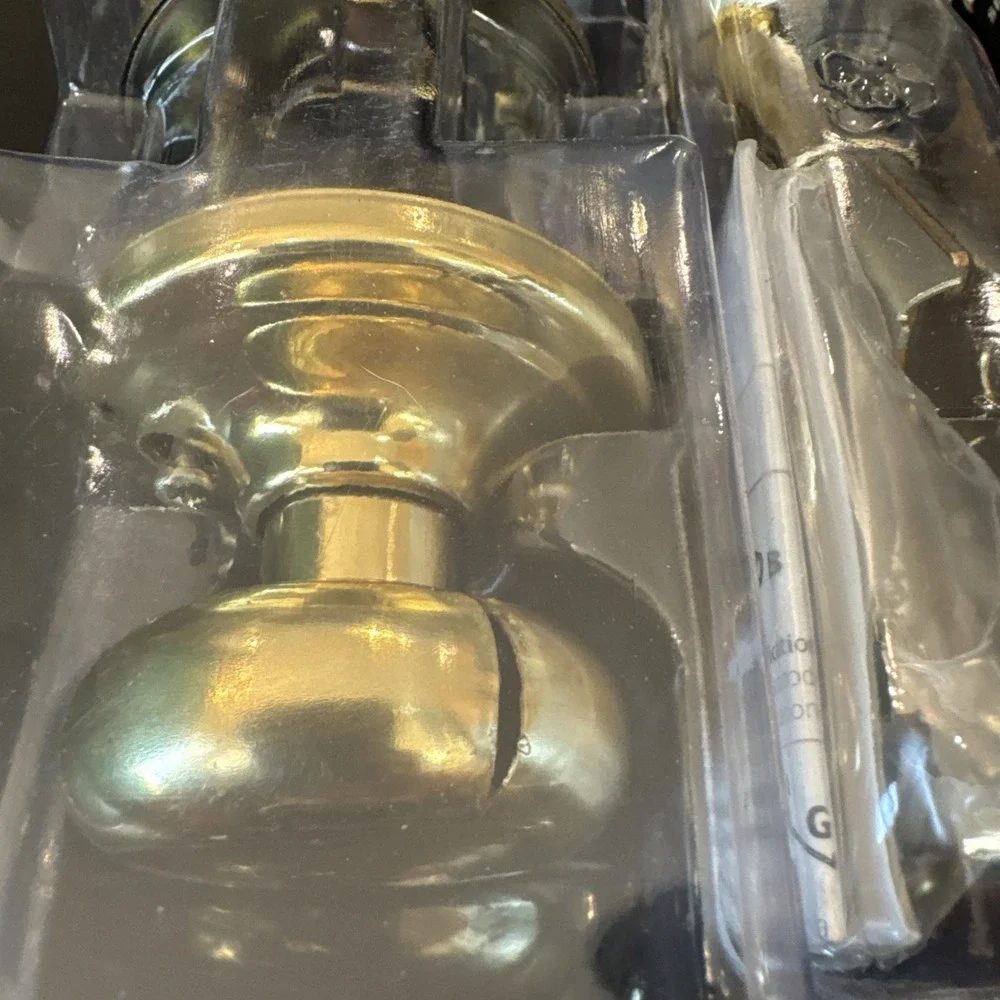 Kwikset Polished Brass Hall And Closet Door Knob 97200-787 MicroBan-FS